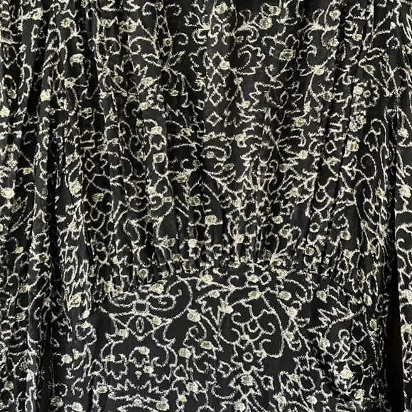 ba&sh Acia Printed Metallic Fil Coupé Georgette Mini Dress Size 2 - Picture 6 of 12